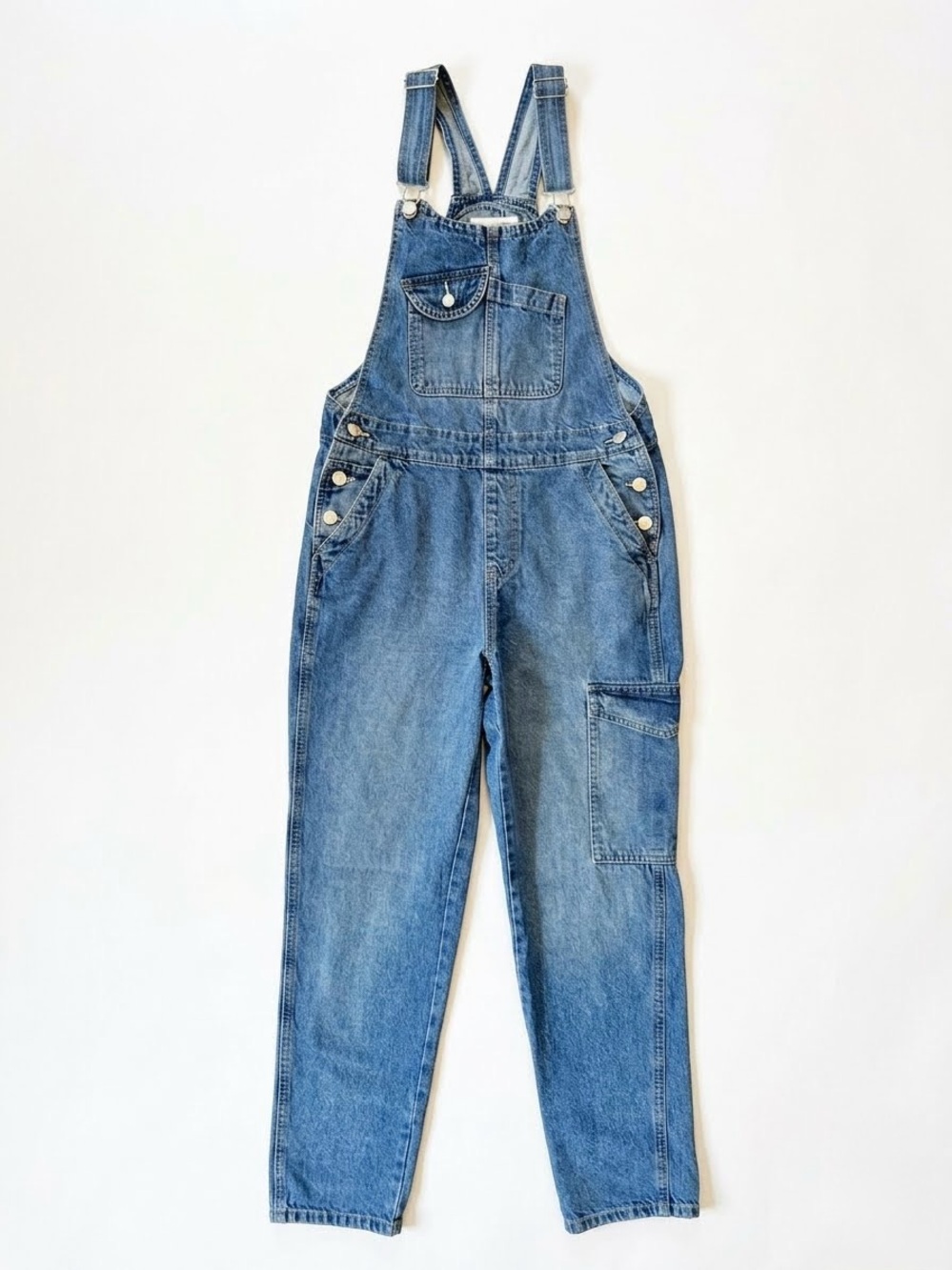 Celebrity Pink Cargo Denim Overalls Heart Button Y2K Utility Farmcore XS